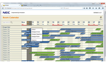 Hospitality Solutions - NEC InHotel Room Calendar